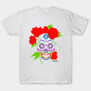 the mexican grim reaper in adela catrina calavera style ecopop T-Shirt